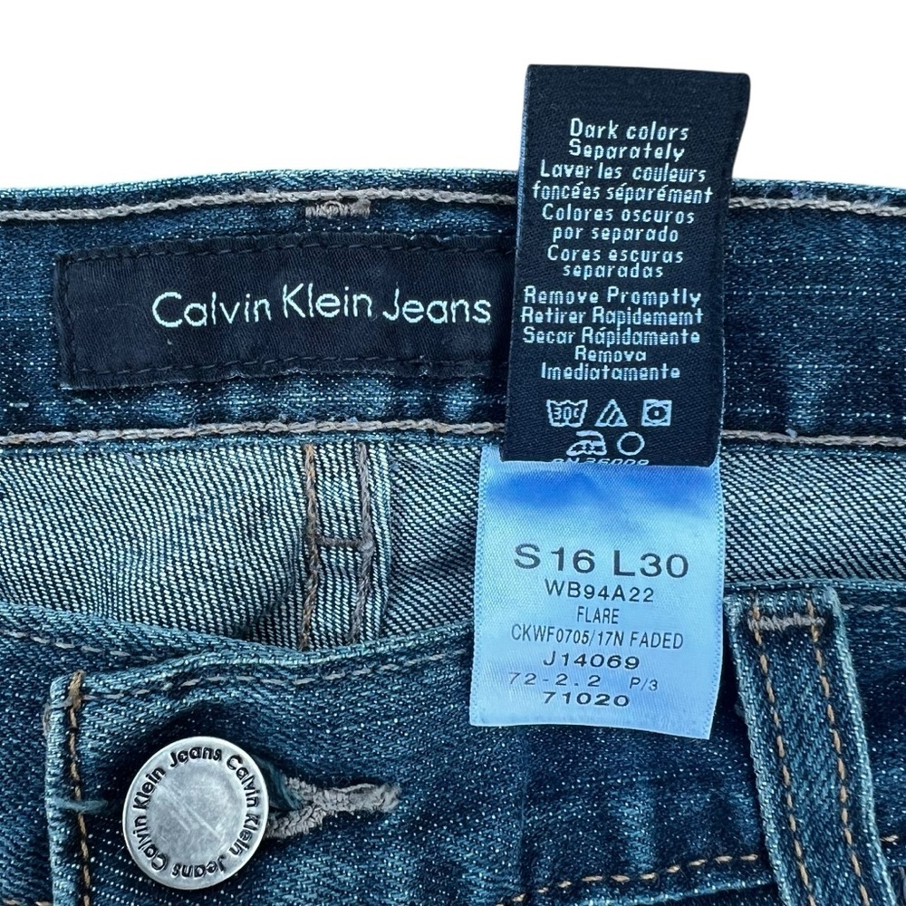 Calvin Klein Vintage Y2K Jeans Women's Flare 17N Blue Faded WB94A22 Size 16 L30 - Picture 13 of 13